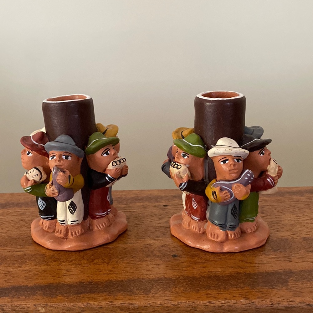 Peruvian Candle holders Terra Cotta Exc shape